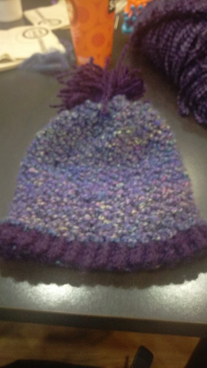 PMOObserver's tweet photo. Knitting For Peace- I finished the hat! Another crocheter is making a baby blanket to donate. #srproject. https://t.co/bKPfQ38zZd
