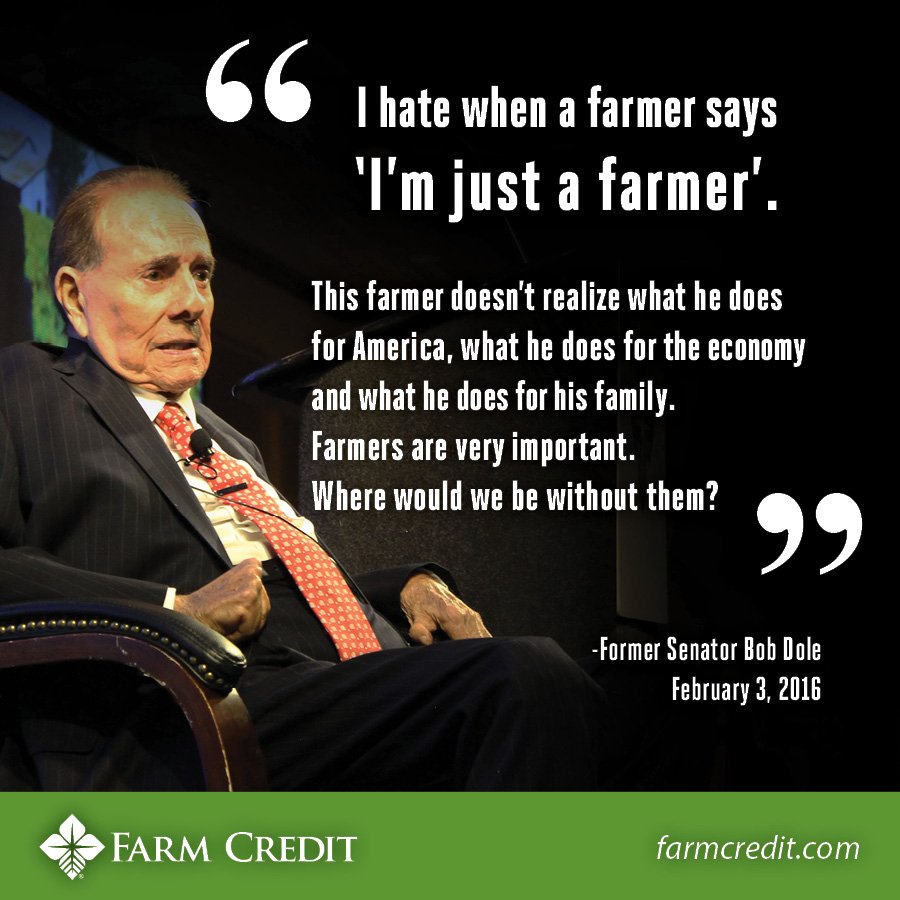 Senator Bob Dole spoke at our 50th anniversary in 1967 and also last week, recognizing our 100th year #FarmCredit100