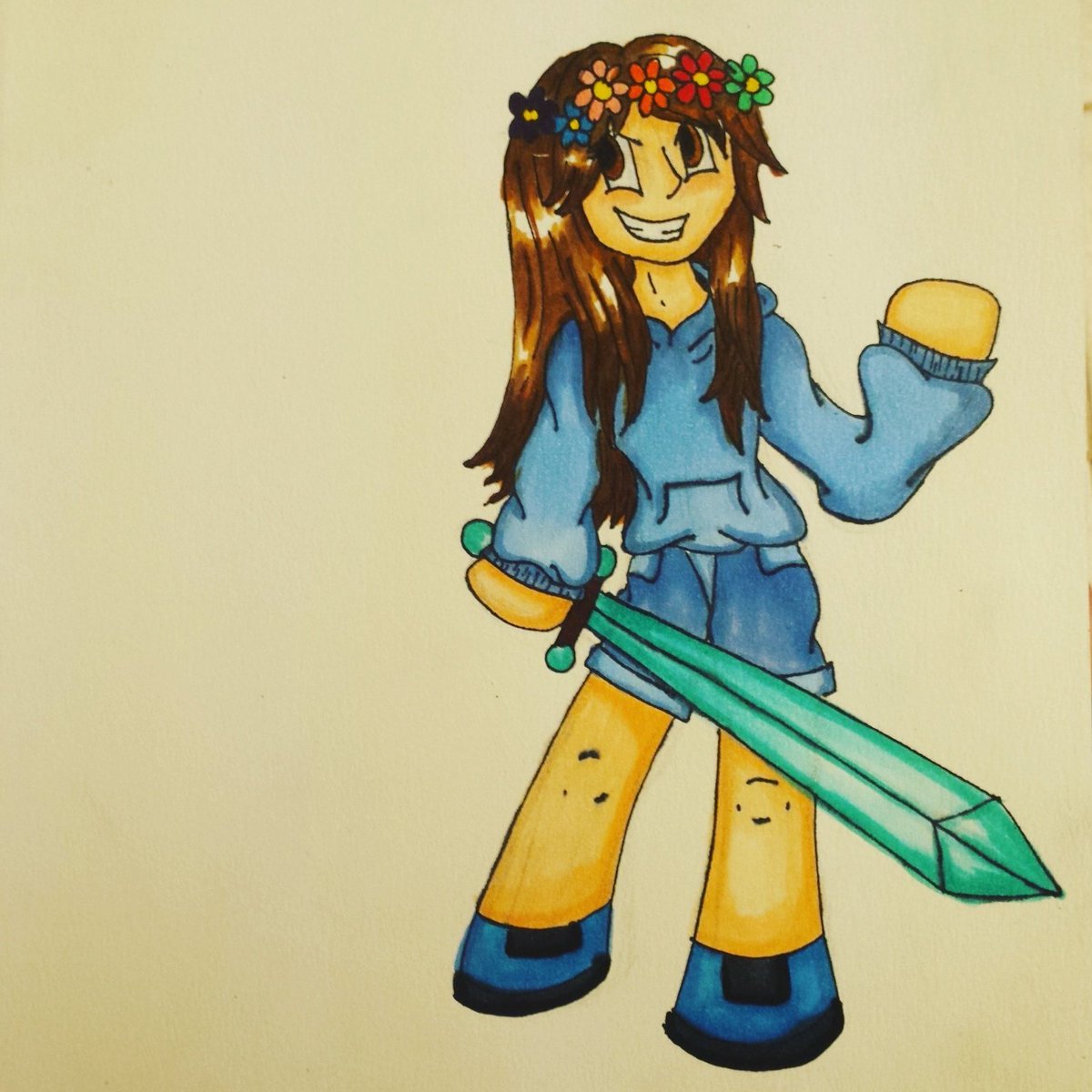AquaticaDraws's tweet photo. Finished a drawing of @MrWoofless as a girl lol 😂 https://t.co/6u2mostB5W