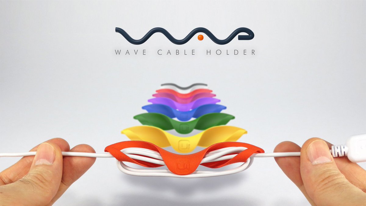 urbaxter's tweet photo. Wave Cable Holder at @shapeways https://t.co/grgfrSwXnv #cablewrap #gadgets #cables #Apple #cableholder #organizer https://t.co/KgMqIPv28l