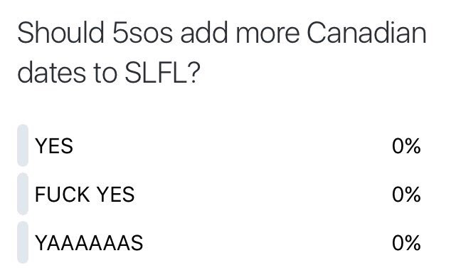 mirrorballnic's tweet photo. @5SOS the real poll y'all should be having right now. #canadawants5sos #canadawantsSLFL https://t.co/UpT5ozvzfZ