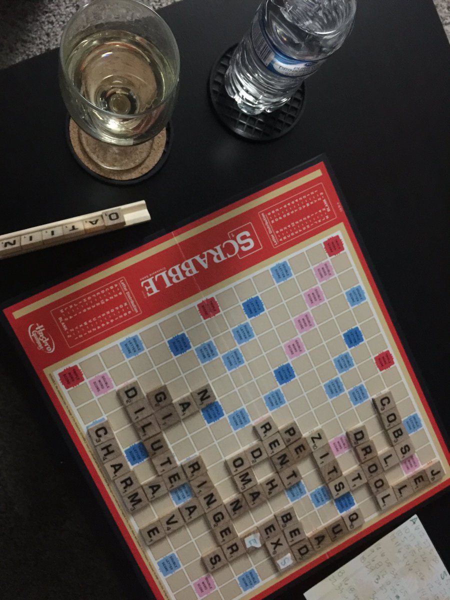 SteveXStaffan's tweet photo. Drinking wine, playing scrabble, and watching #thatsmyboy https://t.co/lp5zxD92jd