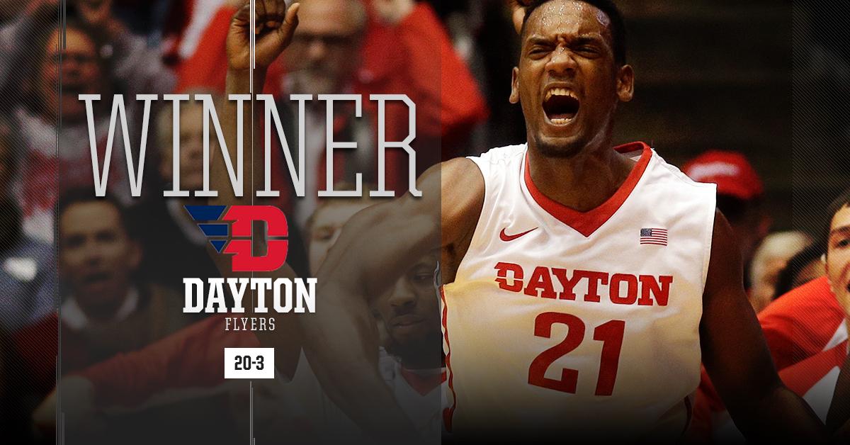 MarchMadnessMBB's tweet photo. Furious comeback late for No. 19 Dayton as Flyers extend win streak to 8 with 76-74 win over Duquesne. https://t.co/61895q3EQk