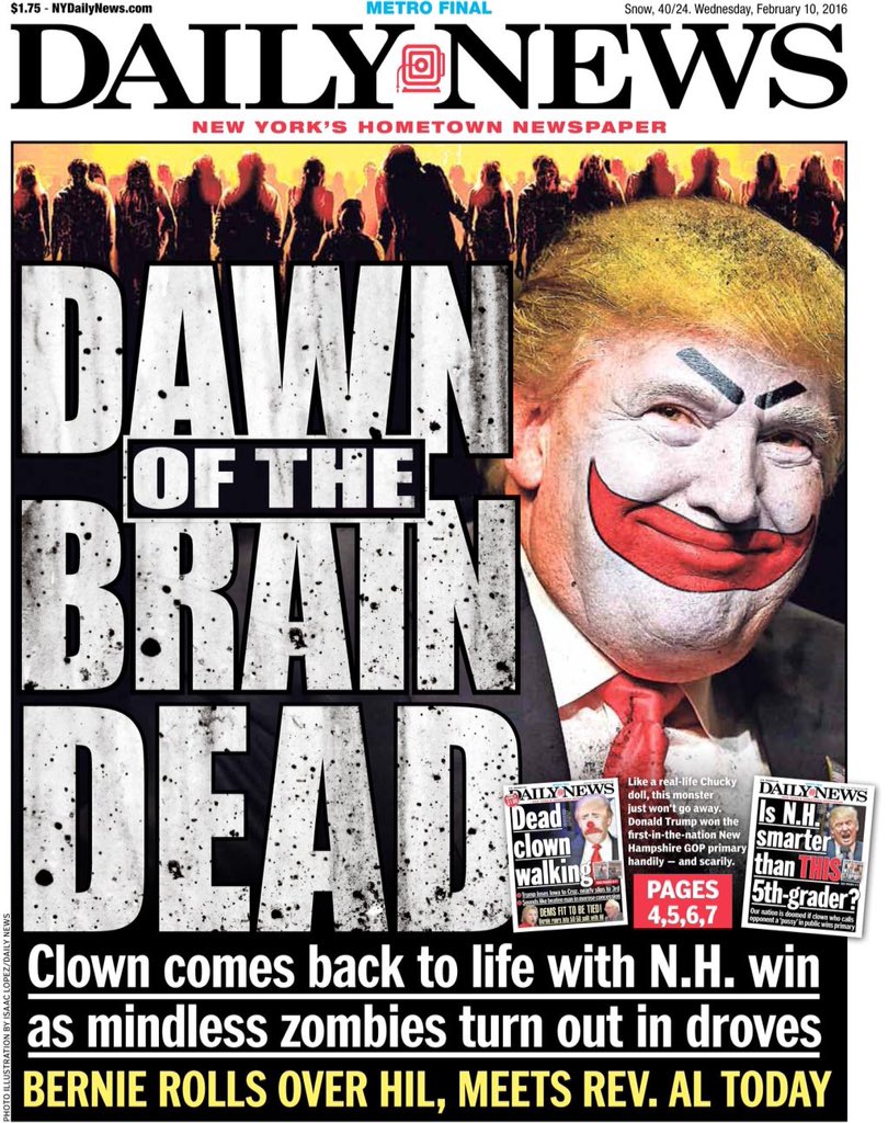 How one tabloid in New York chronicles Trump's win.

<a href="/NYDailyNews/">New York Daily News</a> front page tomorrow: