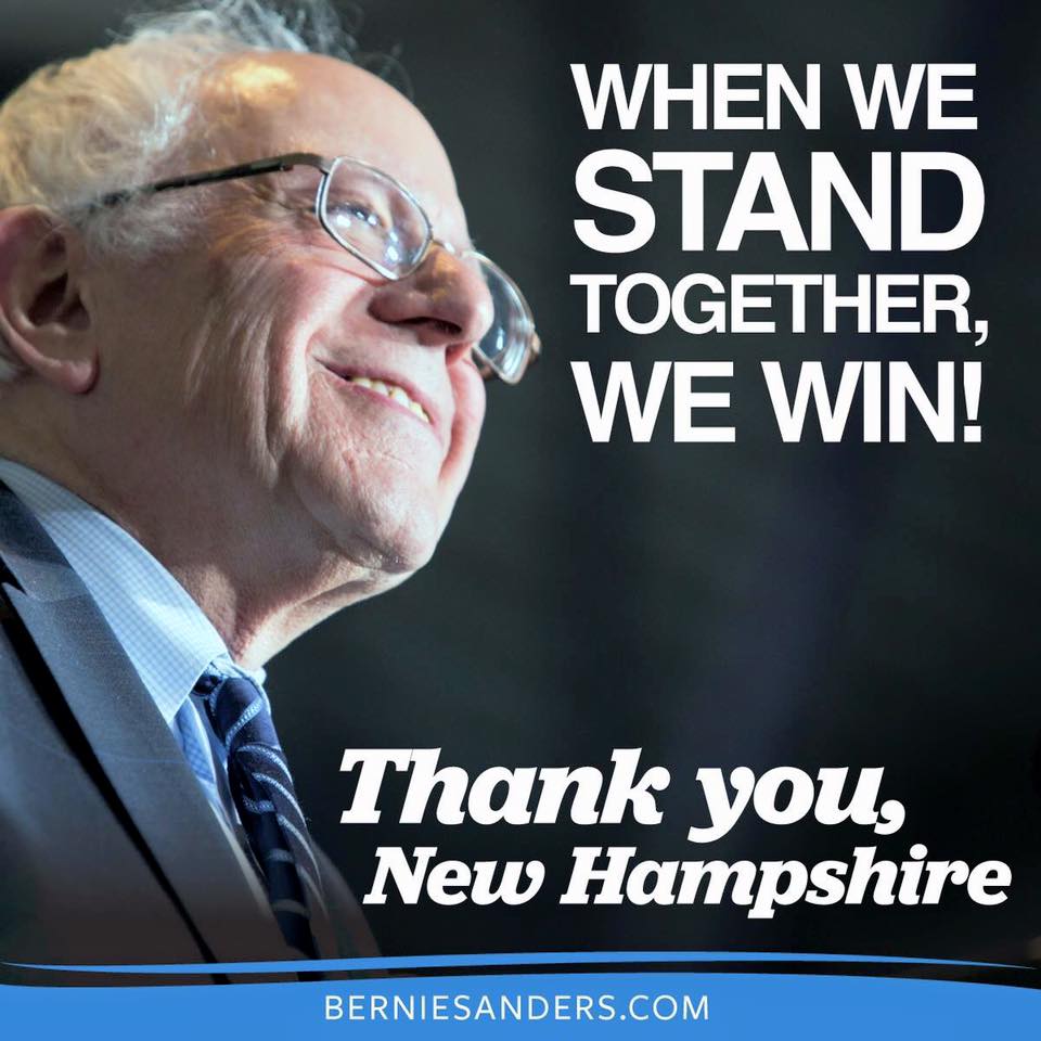 HI967tree4's tweet photo. #THANKYOUNEWHAMPSHIRE #FeelTheBern #OntoSC #ontothenextone #WeAreBernie #BernieStrong #LetsRide https://t.co/8uhUCijcuI