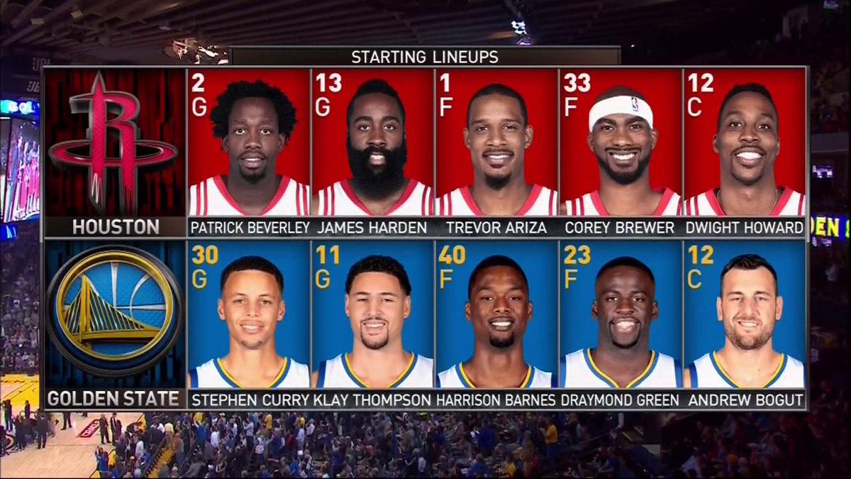 NBA on TNT on Twitter: "#HOUatGSW is set to tip off! Here are the