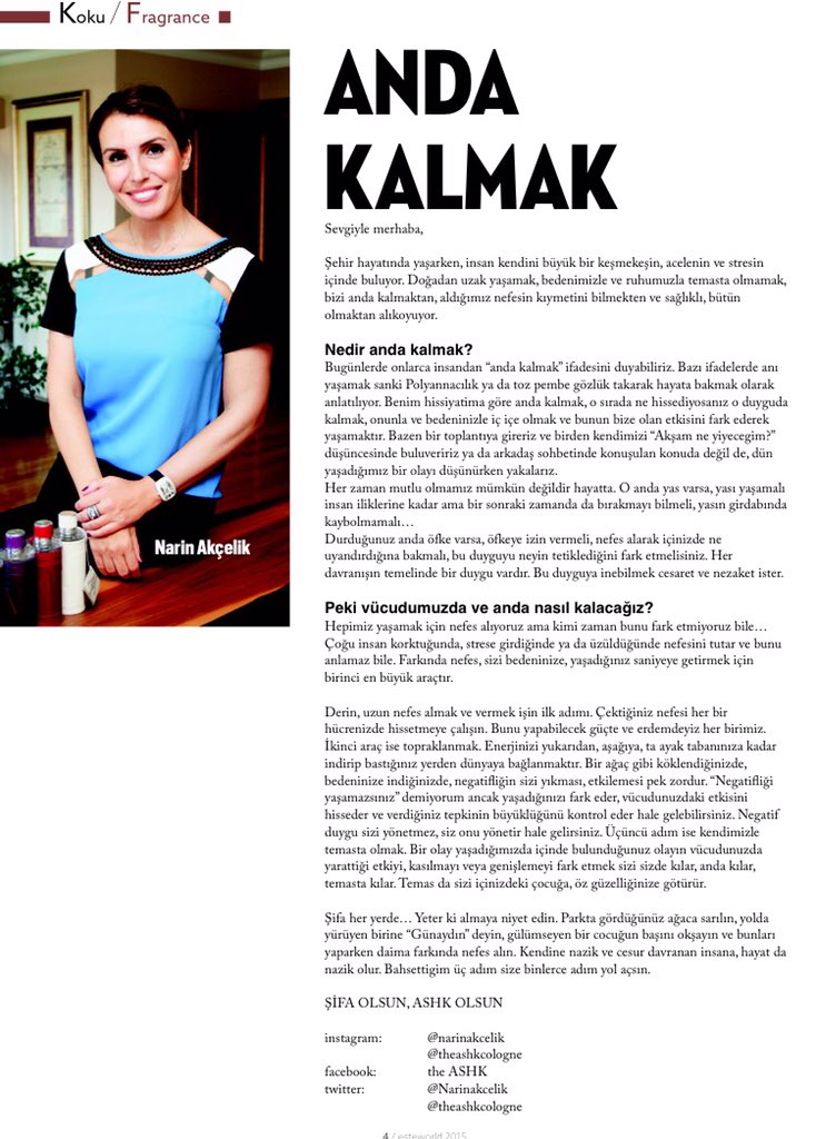 Bu ayki Esteworld yazim... Sevgiyle... 🙏