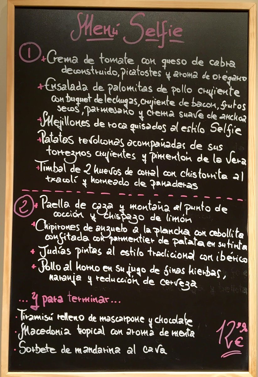 SELFIErestauran's tweet photo. Los #miércoles ven y date un capricho a un precio muy #económico. Nuestro menú de hoy está pensado para ti https://t.co/IYOcuz2Jzn