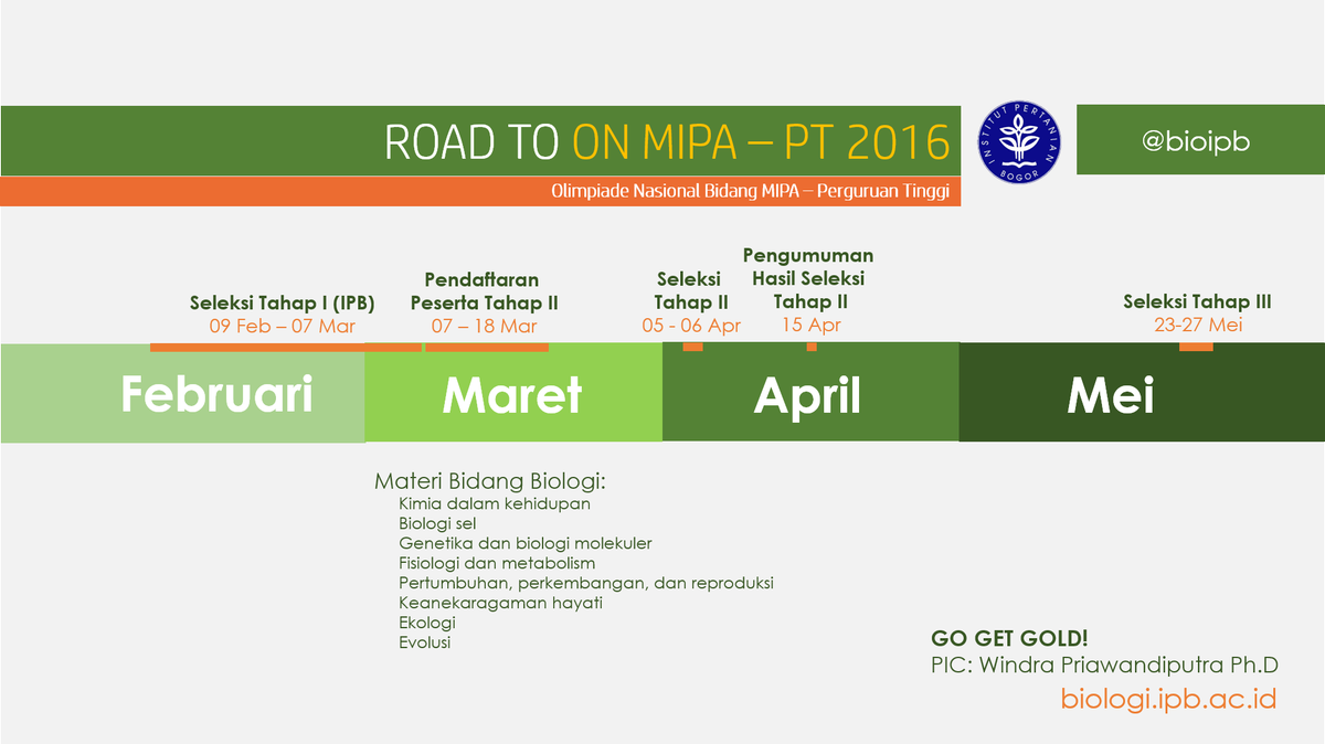 fmipaIPB's tweet photo. Timeline #ONMIPA nih teman teman semua silahkan diperhatikan dengan baik (sumber @bioipb) cc @ipbofficial @HPH_IPB https://t.co/gT0DZn3oaT