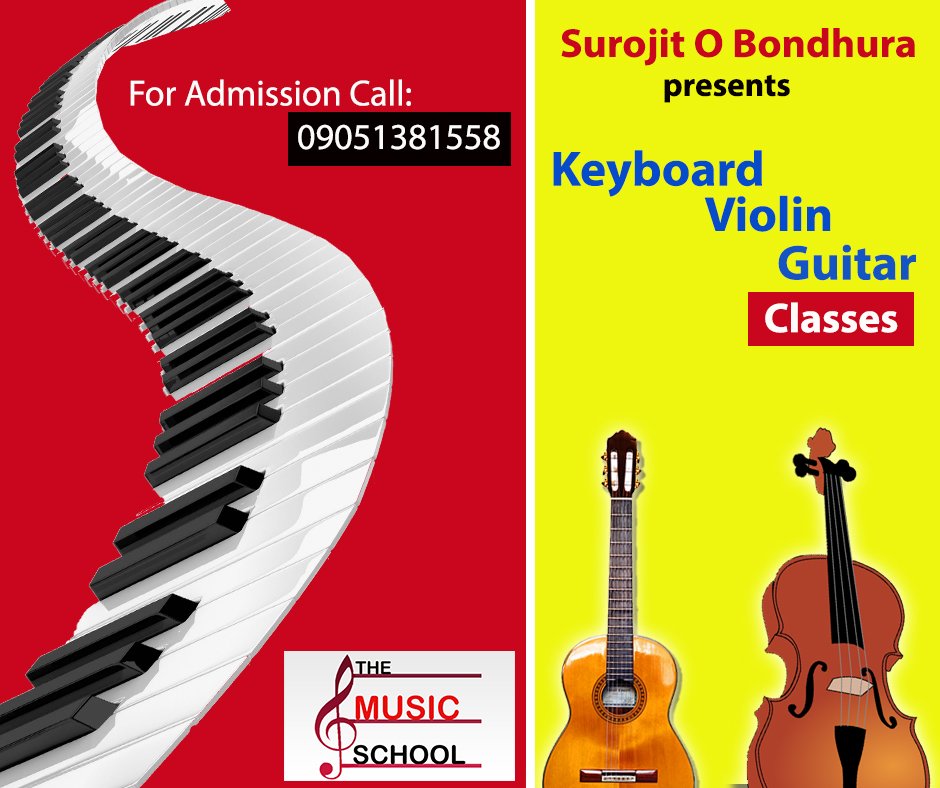 SurojitMusician's tweet photo. #Guitar #Viloin #Keyboard #Art #Public Speaking Classes | For admission query call 9051381558 | #SurojitOBondhura https://t.co/VVQiCldhyA