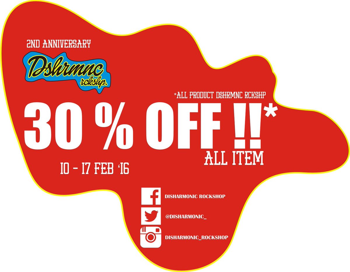 2nd ANNIVERSARY...
Nikmati promo kami,
check at : instagram.com/disharmonic_ro…