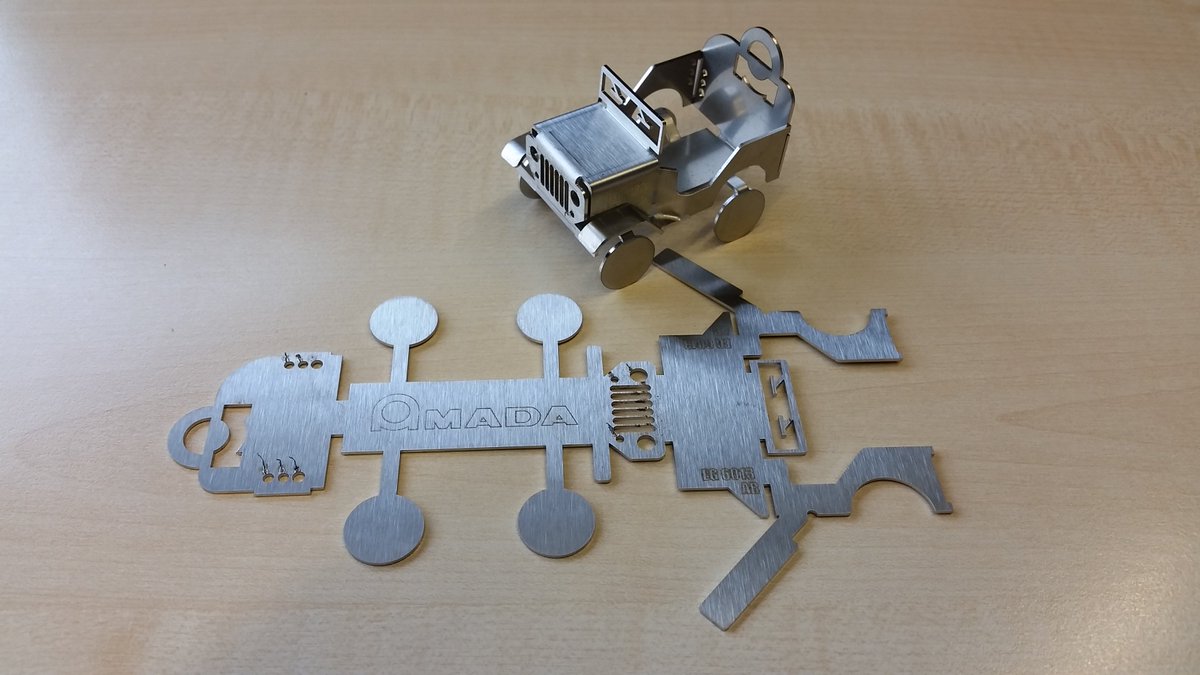 EGUMETALL's tweet image. Schönes Demoteil von Amada. Mit Blech ist enorm vieles möglich. Man muss nur kreativ sein.#Blechbearbeitung #Laser