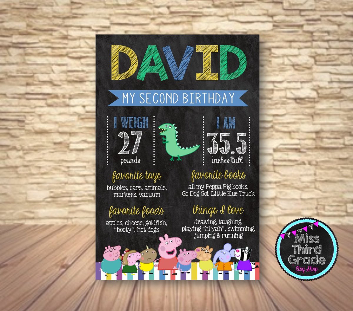 bmarsh930's tweet photo. Peppa Pig Birthday Chalkboard Sign // Digital Poster https://t.co/R8wBUxFkyB #MsThirdGrade #BirthdayChalkboard https://t.co/OebuEJ9mIC