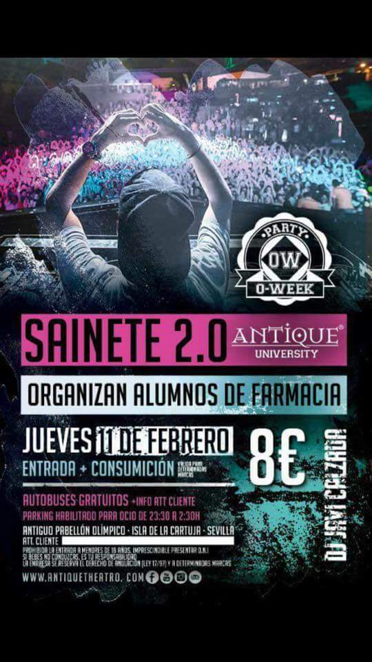 GRAN FIESTA #UNIVERSITARIA #Farmacia #ANTIQUE!!! •entradas y reservados al 677 12 63 11