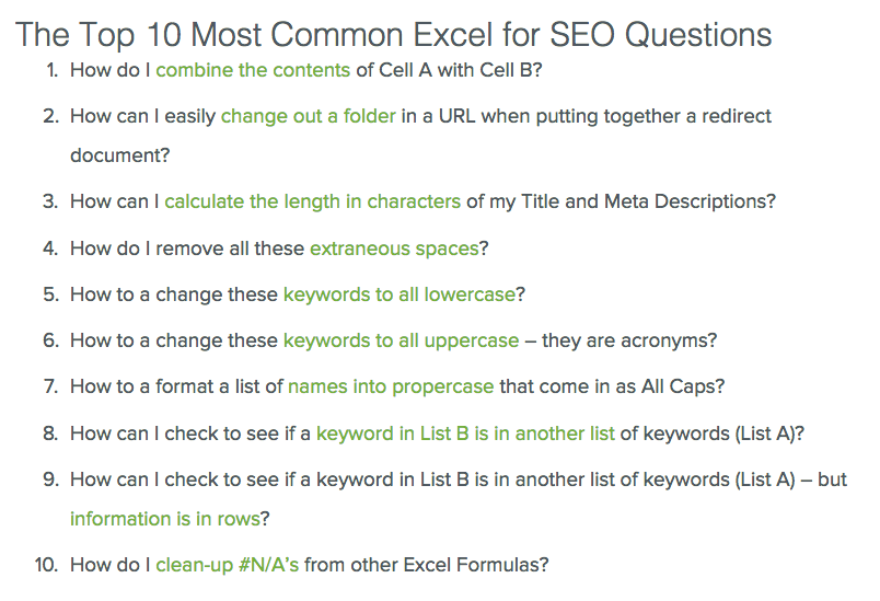 Conductor's tweet image. Save yourself a lot of grief and time with these #Excel for #SEO tricks: buff.ly/1nSW5oA
