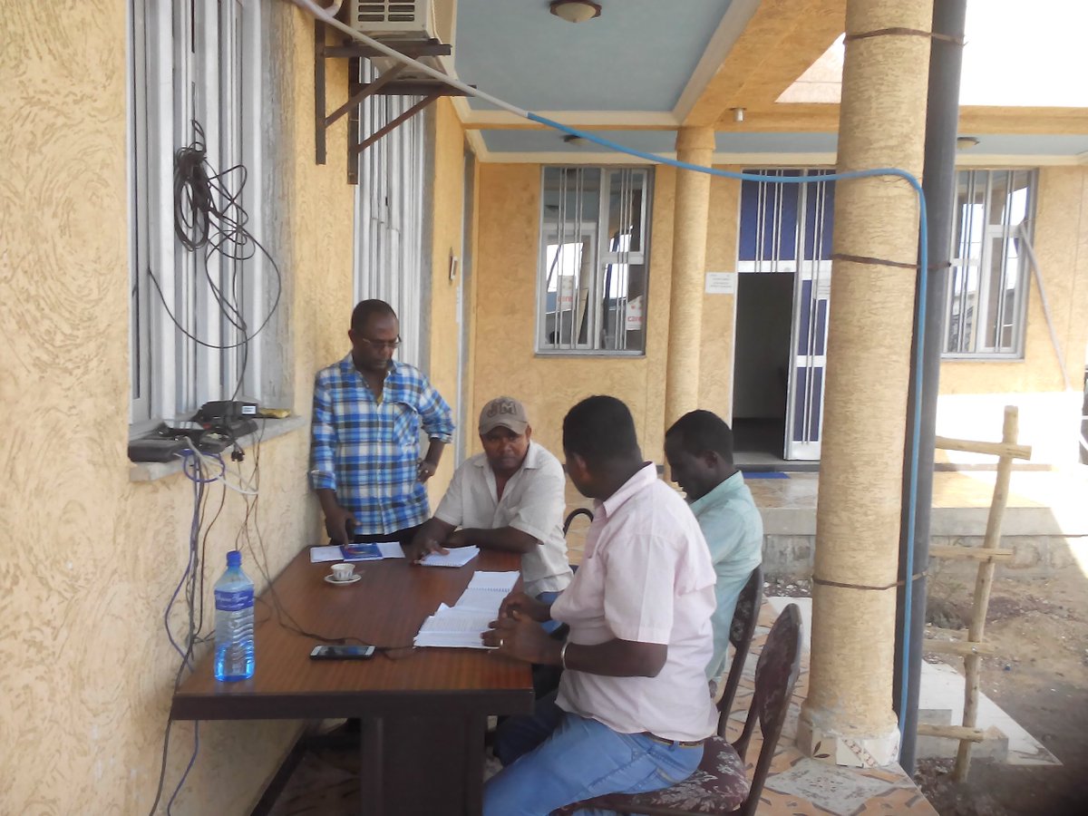 alanheeksauthor's tweet photo. Currently in Ethiopia with my charity. Here's a pic of conflict-resolution role play at Farm Africa office in Afar https://t.co/BwHWXjruUp