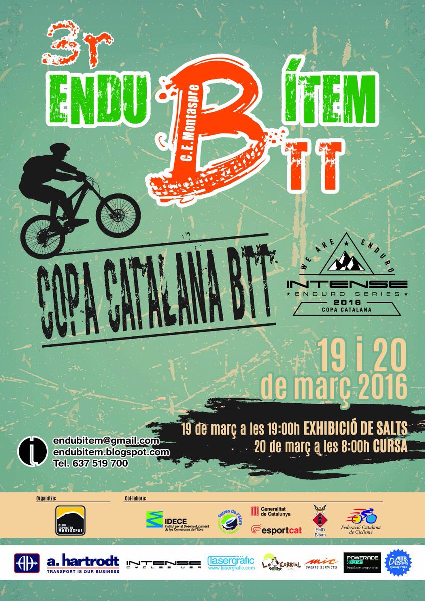 EnduBitemBTT's tweet photo. 5 hores per obrir inscripcions #EnduBitemBTT #INTENSEEnduroSeries #CopaCatalana @mtbdreamers @intensespain https://t.co/gmPHP2OUdE
