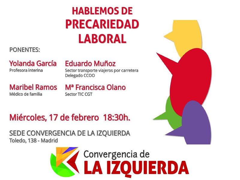Acto de #LaIzquierda sobre la precariedad laboral en los Servicios Públicos
17F desde 18.30h
convergenciadelaizquierda.es/2016/02/acto-s…