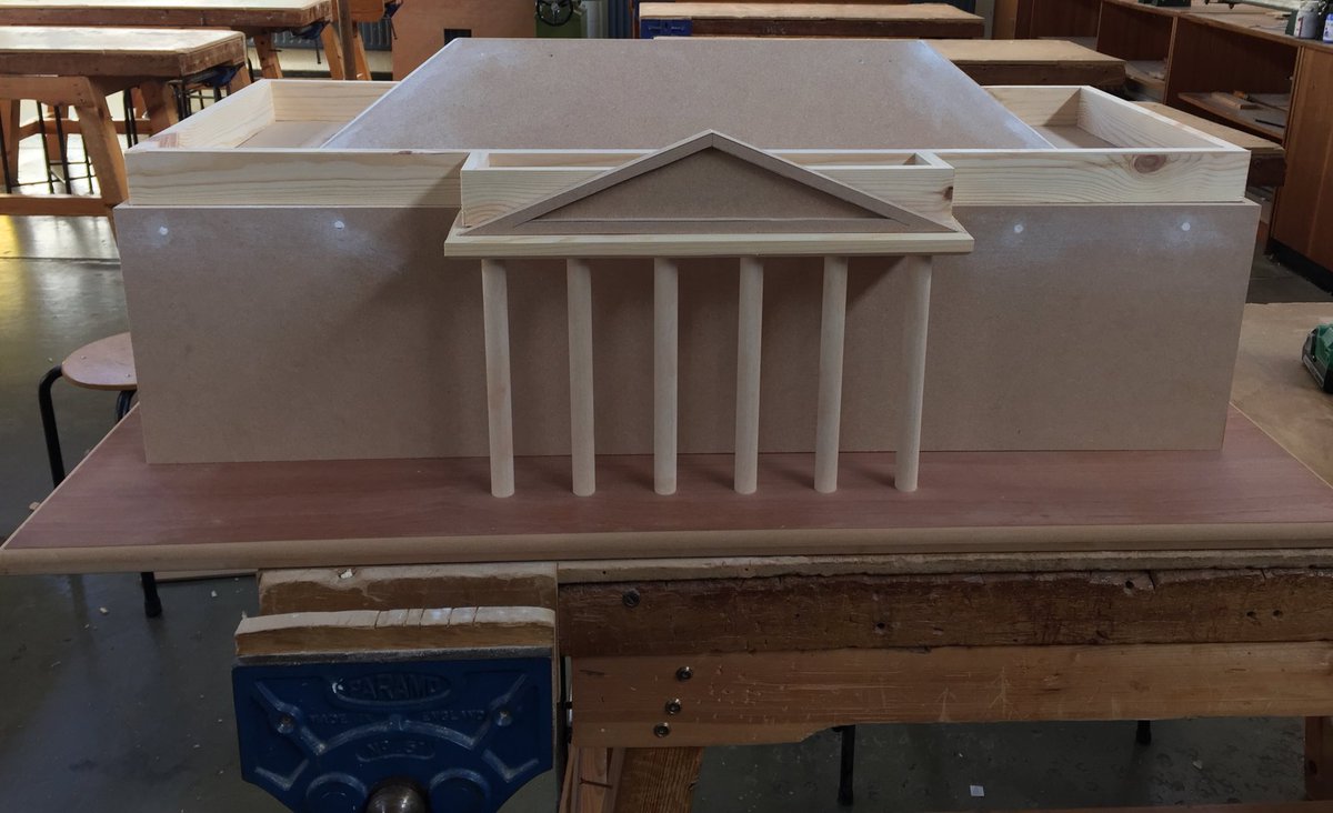 MoyleParkTech's tweet photo. Scaled model of the GPO ready to go for decorating! #1916 https://t.co/OrcaY8eOc9