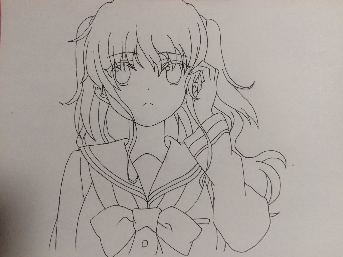 つねまる Charlotteの友利奈緒の線絵描いた ちょっとでも上手いと思ったらrt宜しくお願いします ペコリ イラスト同盟活動 るーく団 T Co Jyqyiveo06