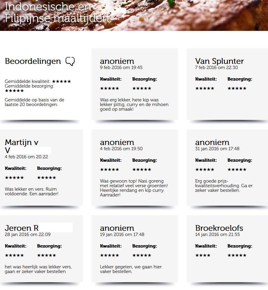Fijn dat de klanten die #kimara via thuisbezorgd leren kennen onze maaltijden zo goed waarderen. Klanten bedankt!
