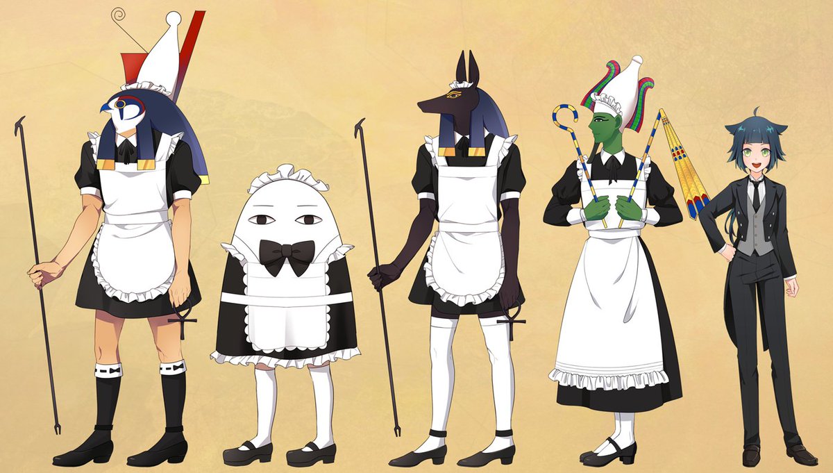 【マル秘情報】
なんだこの……なに？
どうやら本編中にこんな衣装を着たキャラクターたちが登場するようだ……。
細部までこだわってデザインされているらしい。
#エジ恋