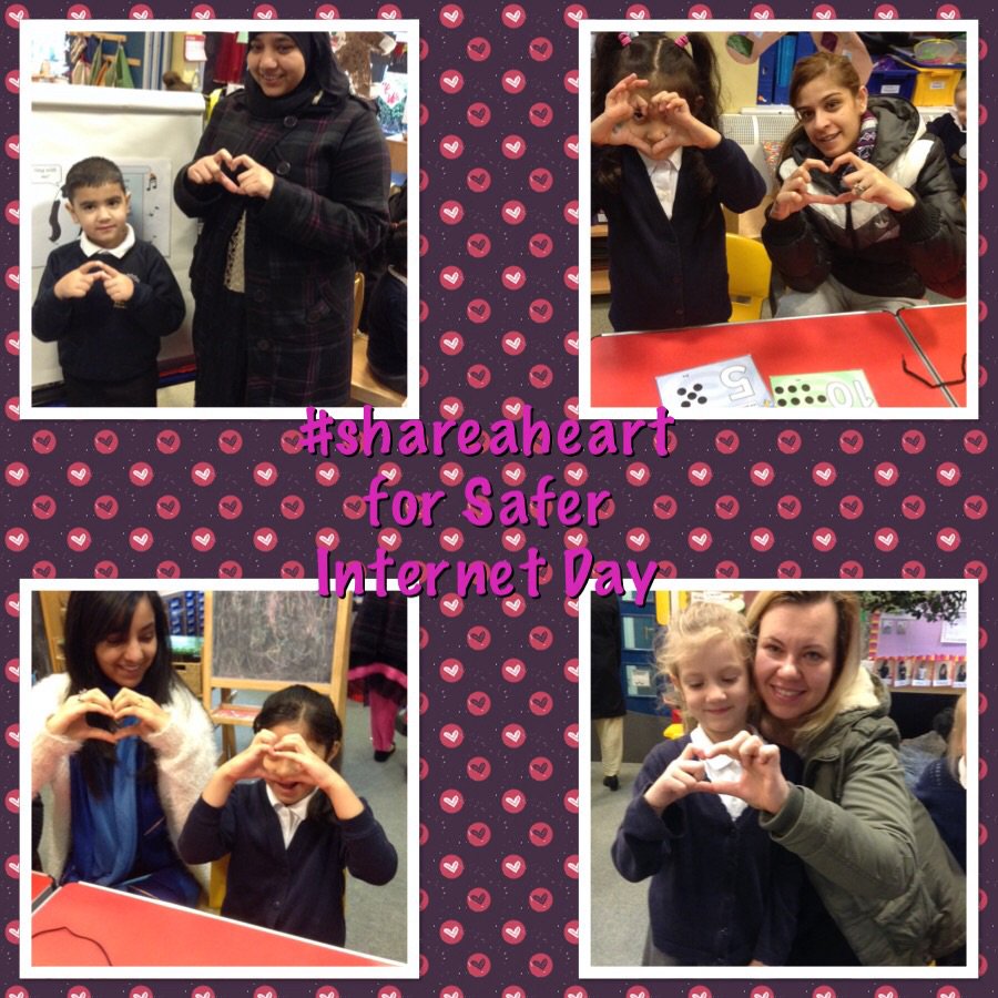 Sharing a heart with our parents for Safer Internet Day. #shareaheart @VicParkAcademy @Miaatkinson79
