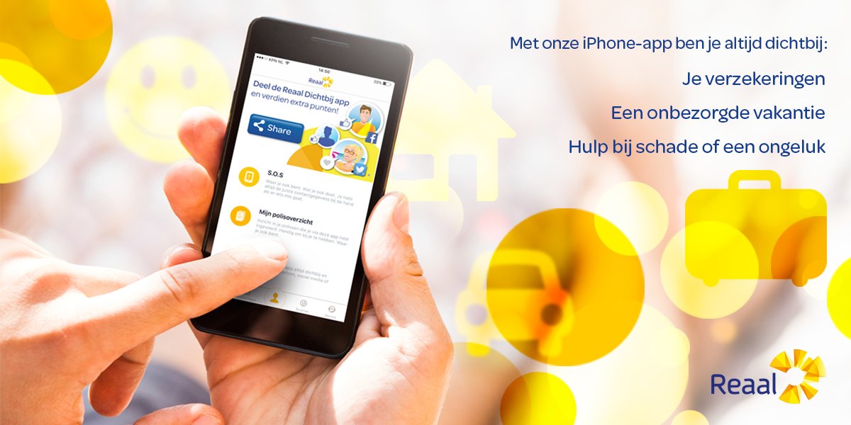 reaal's tweet photo. Alles met betrekking tot je verzekeringen op 1 plek? Dat kan nu met onze nieuwe app! Meer op https://t.co/pU1KxEo8aM https://t.co/5YNSOSceRo