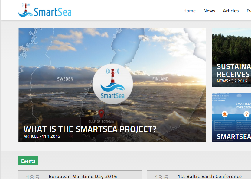 SmartSeaProject's tweet photo. https://t.co/JHbhNbOIvJ opened! A web-site for #SmartSea, #GulfOfBothnia, #GreenTech, and #BlueGrowth. https://t.co/APAeDVOrfn