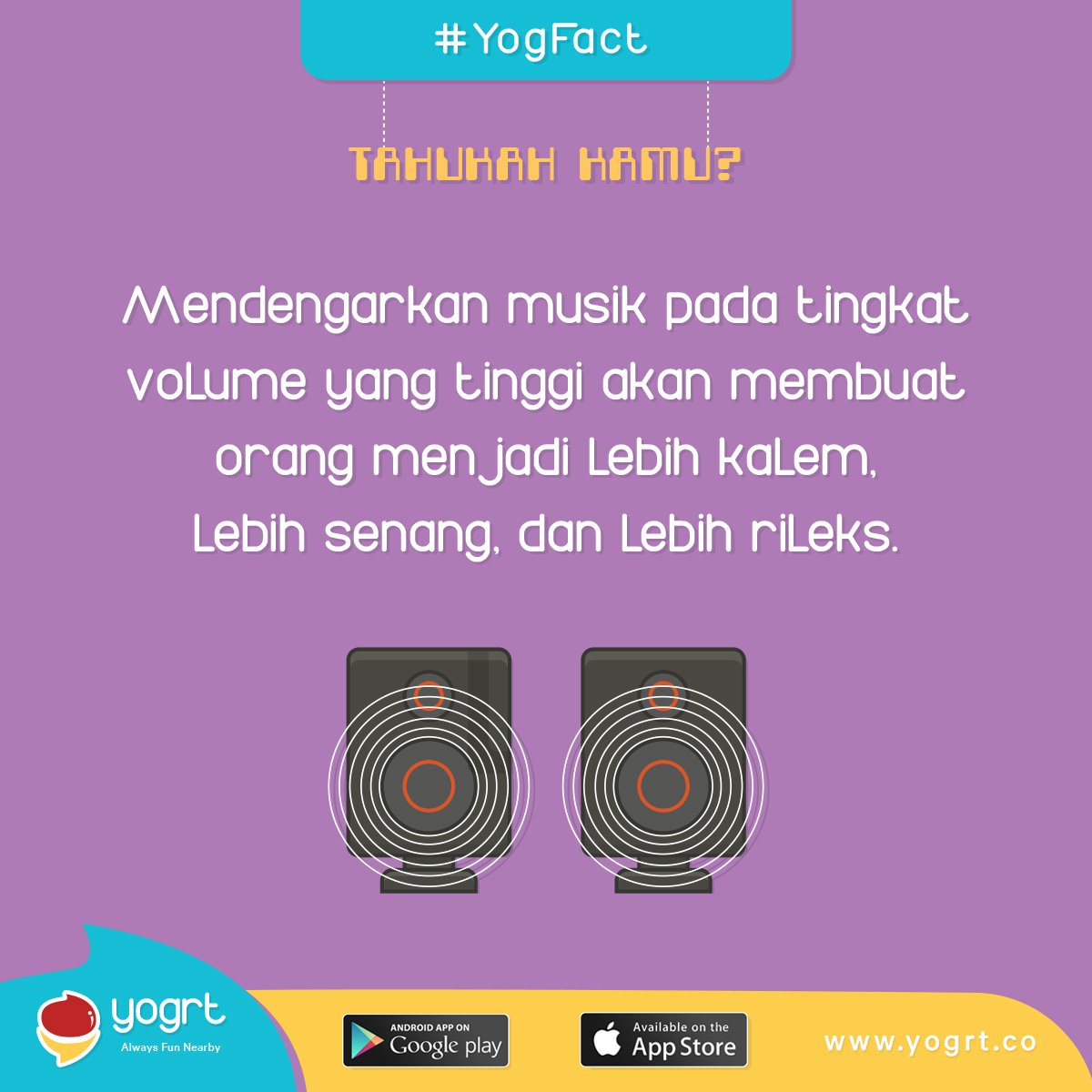 YogrtID's tweet photo. Udah pernah dicoba belum? beneran hepi atau malah bikin kamu budeg? :p #YogFact https://t.co/g8DCSLhzq6