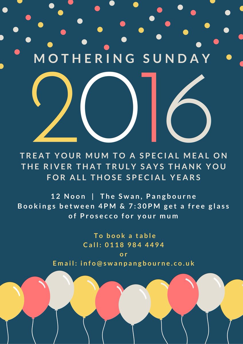 Swanpangbourne's tweet photo. Mothering Sunday (March 6th) is coming and we're already taking bookings fast! More info below. #mothersday #mum https://t.co/tB2GOOwwYI