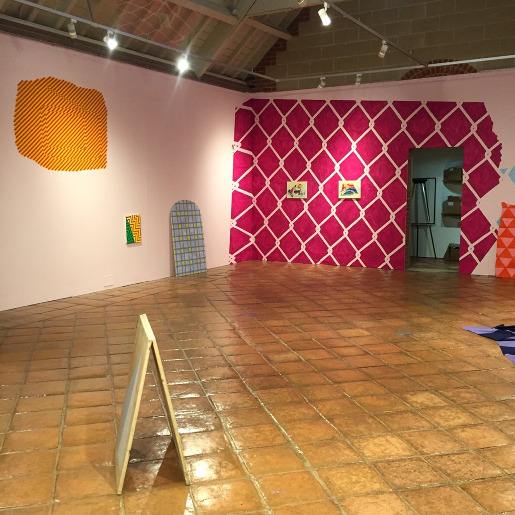 Louisa_Chambers's tweet photo. Day two #install #collaboration #razzleallthatjazz @harleygallery @WeArePrimary#craigfisher #robflint #painting https://t.co/4167u7iDMY
