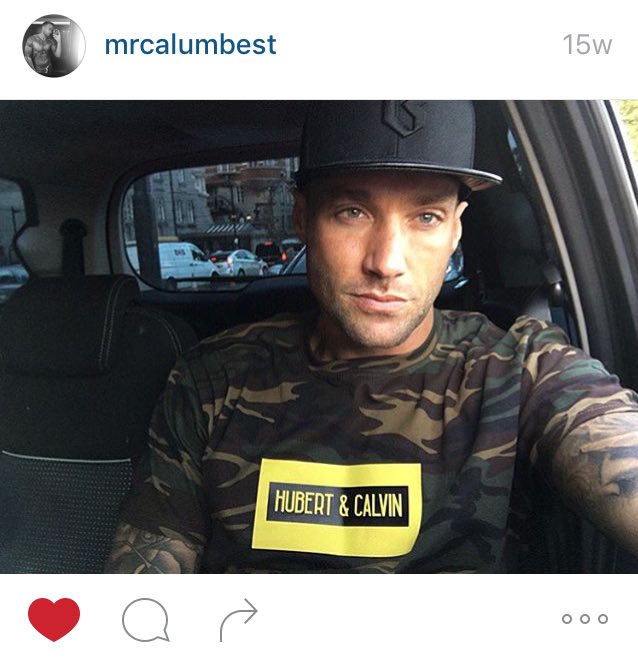 hubertandcalvin's tweet photo. @CalumBest in our camo tee #wornwell https://t.co/hDnJLdKT6Q