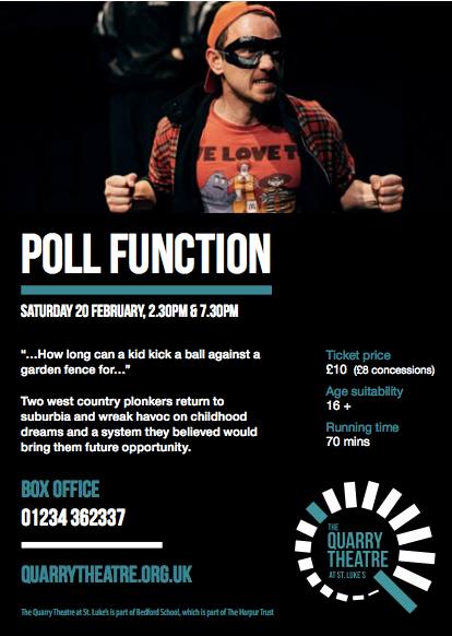 hailtothepeople's tweet image. @BedfordNetwork A week til #PollFunction opens @quarryatstlukes from @bedfordschool alumni director @t3philla. RT?