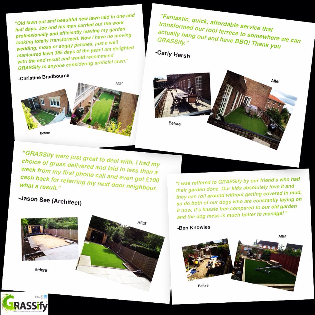 GRASSifyM's tweet photo. What our #clients are saying about #grassify
#clientreviews #artificialgrass
#garden #landscaper #installer https://t.co/rt1aCvfrsb