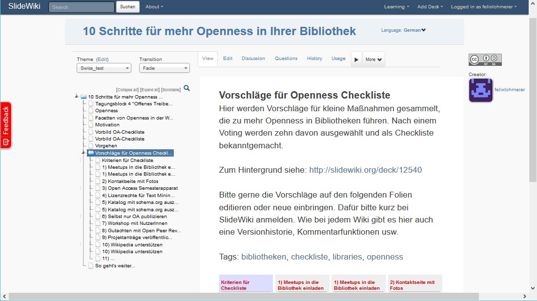 felixlohmeier's tweet photo. Vorschläge für Openness-Checkliste können hier ergänzt oder verbessert werden: https://t.co/xKopRXfT5z #inetbib16 https://t.co/KitSaJ9Npm