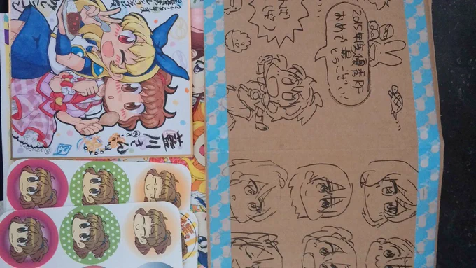 レンコンさんからめちゃめちゃにかわいい色紙達が届いた～～～!しれっとミューズの皆さんいらっしゃるし圧倒的なKAWAISAにまみれてる…ほんとありがとうございます 