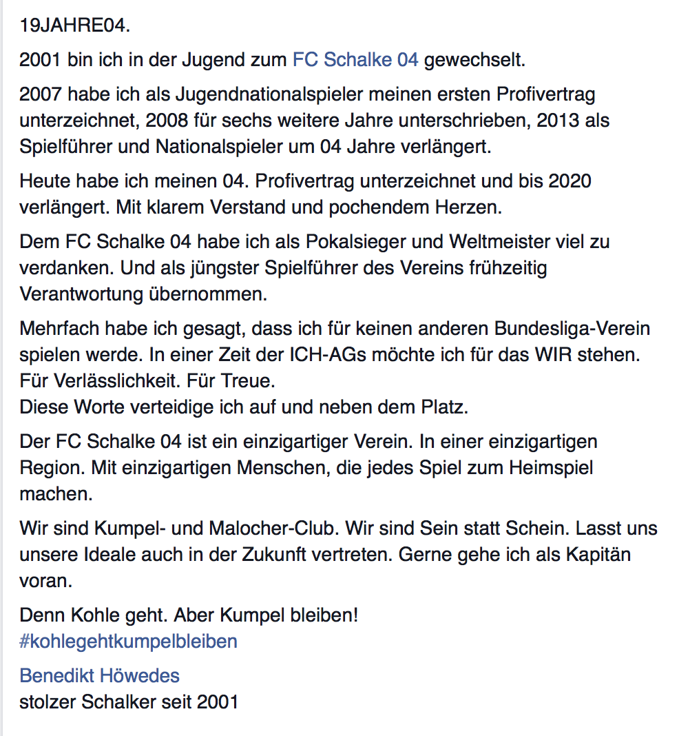 BeneHoewedes's tweet photo. Warum ich bei @s04 bleibe. Mit klarem Verstand und pochendem Herzen #kohlegehtkumpelbleiben https://t.co/sCFbQAy4dJ