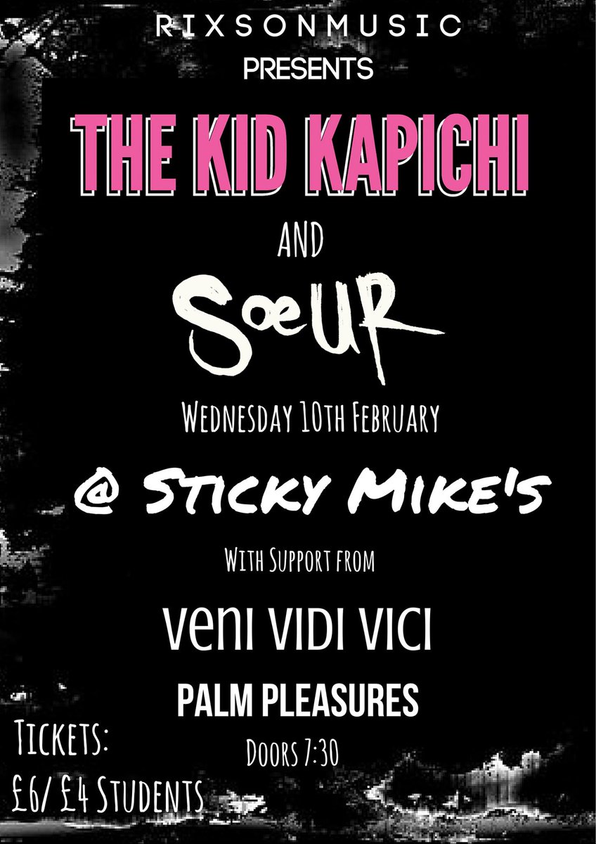 rixsonmusic's tweet photo. Tonight's the night! @StickyMikes  w/ @thekidkapichi &amp; Soeur @ 7:30. 
See you there! https://t.co/yq8DJZhSbT https://t.co/gebxbqGDHs