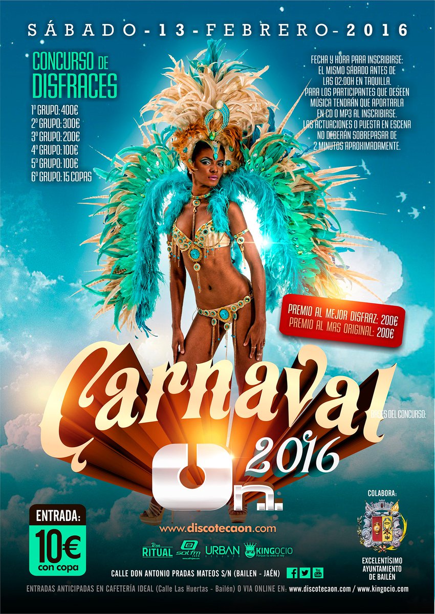 DiscotecaOn's tweet photo. Síguenos, RT y vente al carnaval con un amigo gratis. sorteamos dos dobles https://t.co/NFp6IFlvlo