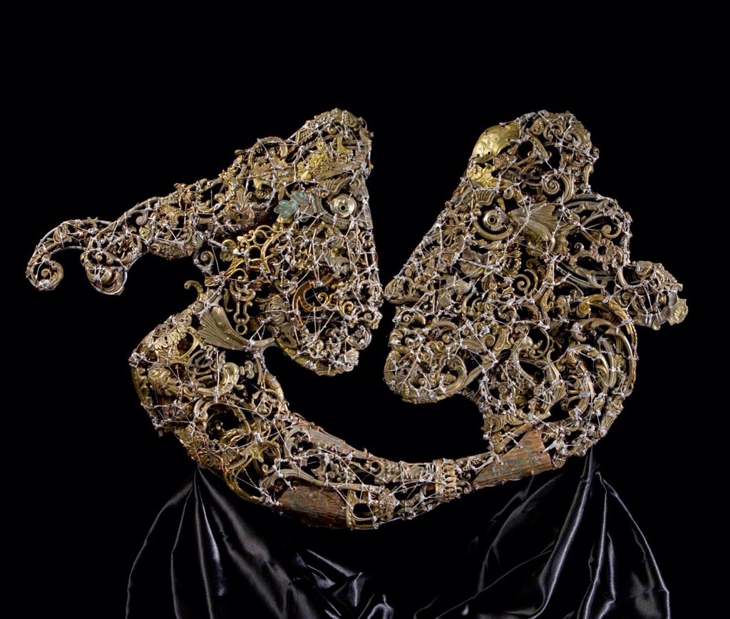 #lovers - <a href="/ArchFutura/">Mario De Luca</a> Made with #copper #bronze #brass #metalart #recycling #artist #kiss #love #feeling #sculpture