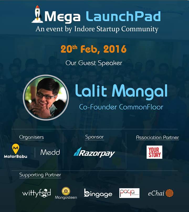 Gaurav_Padiyar's tweet photo. Come on and Launch your Dream @ Mega LaunchPad.#Startups #IndoreStartupCommunity #Bingage https://t.co/5tX36O9gWo