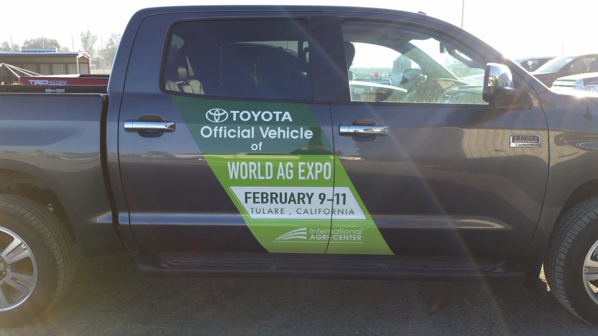 ADGraphics_NA's tweet photo. .@ideajim wrapped a fleet of vehicles for the @WorldAgExpo in Tulare, California. #MPI1005 #AVYCertified https://t.co/Yfo68HEa5h