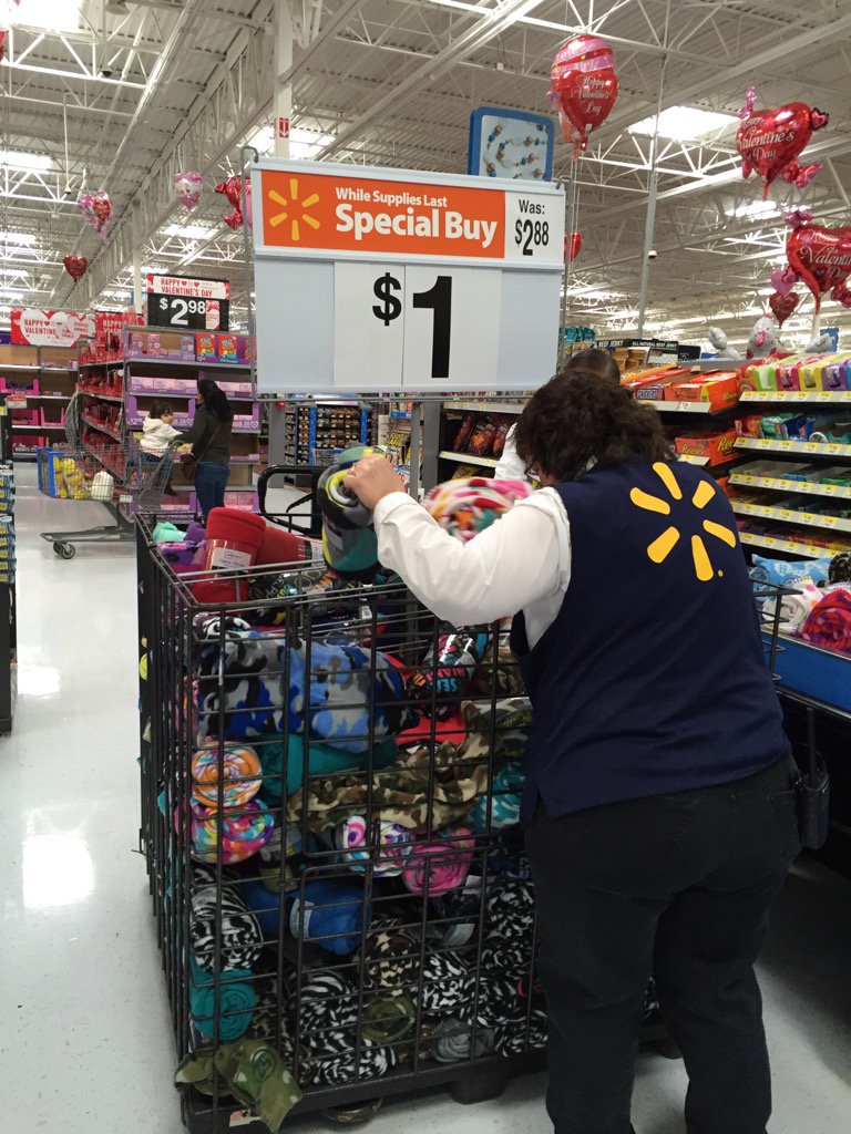 Beds4EveryBody's tweet photo. Why not buy the whole bin!  Thanks @Walmart for your clearance. Lots of happy kiddos receiving a snuggly blanket. https://t.co/1hMhOPZ1Lr