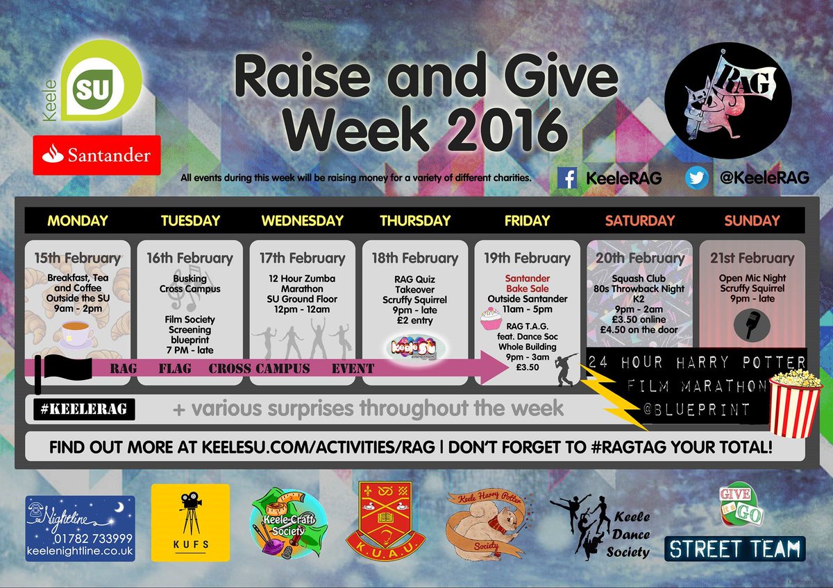 KeeleRAG's tweet image. THE OFFICIAL RAG WEEK CALENDAR 2016! :D #GiveItAGoKeele  #keeleSU