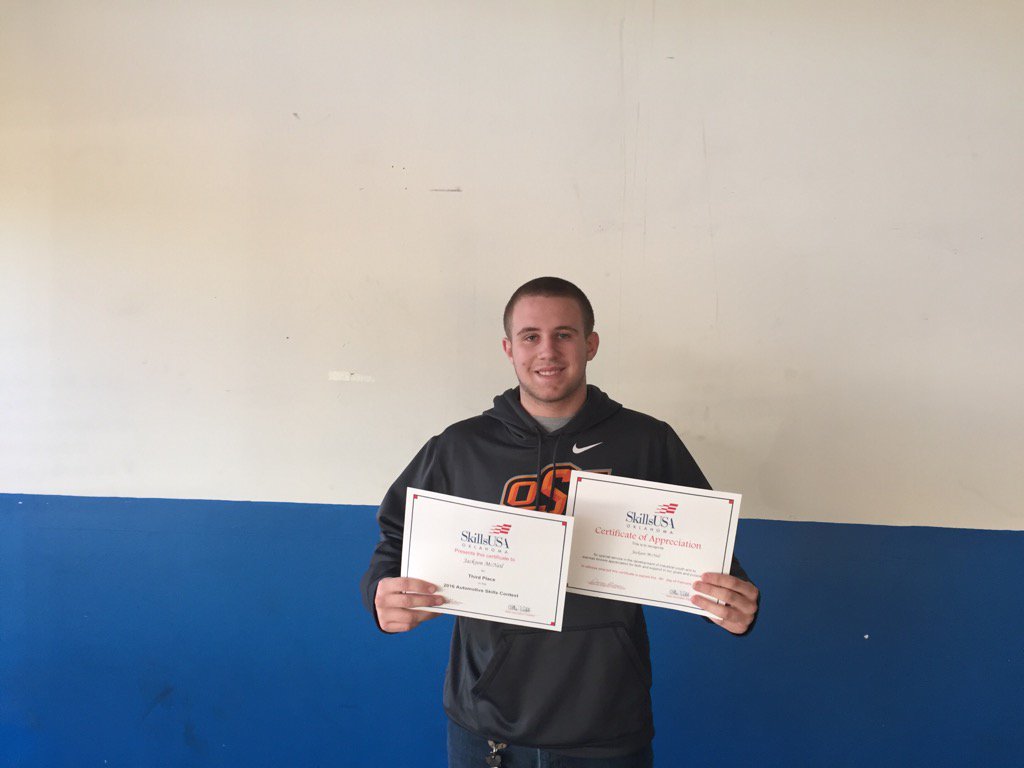 MrRobertsCVTC's tweet photo. Congratulations to Jackson, he placed 3rd in district and will be going to State for Skills USA the6505 #the6505ast https://t.co/1ABkyrGL8k