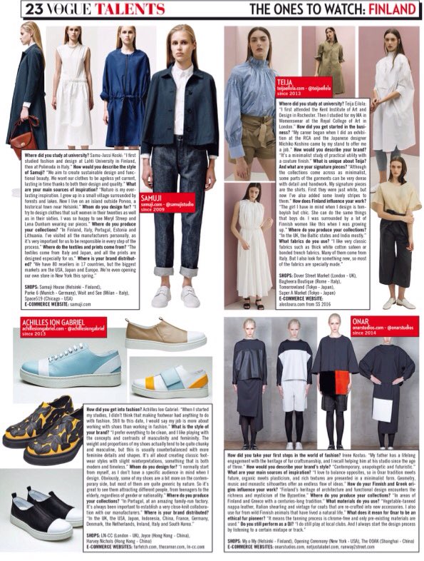 ONARStudios's tweet photo. ONAR among Vogue Talents - February Issue by @VogueItalia #voguetalents #onarstudios #vogueitalia https://t.co/Yqz2t1O26h
