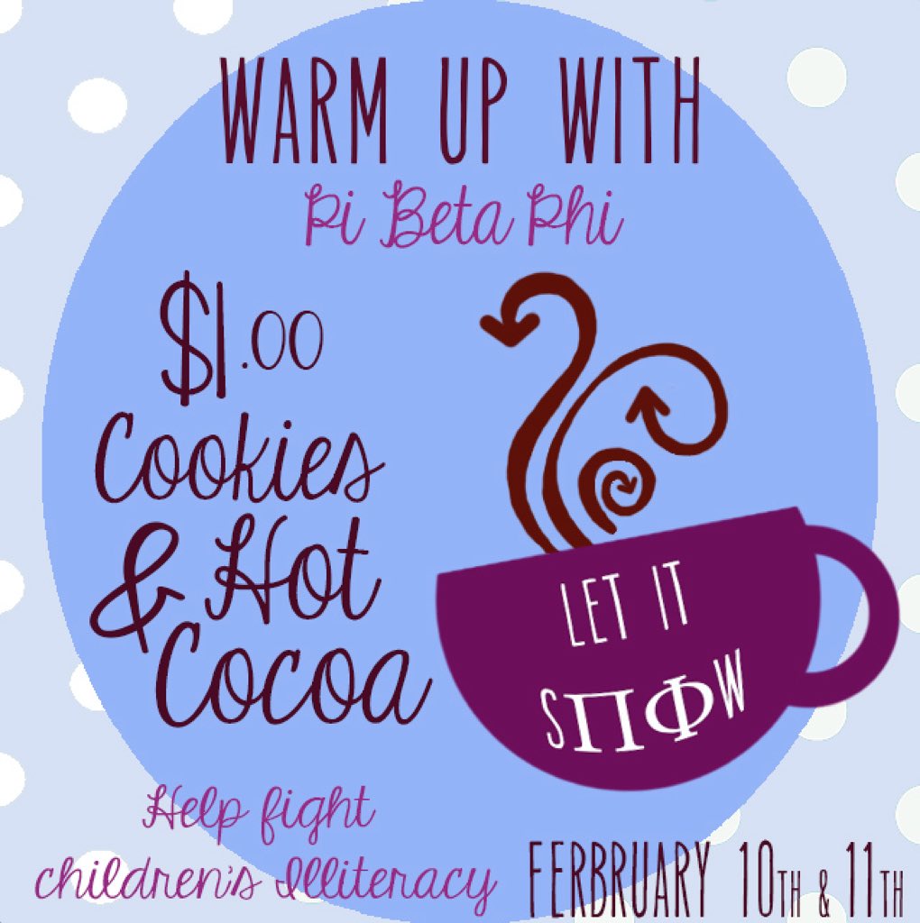 OhioUPiPhi's tweet photo. Come warm up with us today and purchase some cookies and hot cocoa to fight children's illiteracy https://t.co/w5wIaprymq