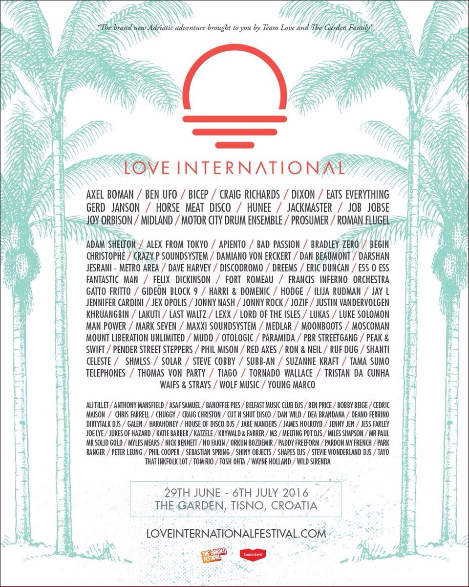 LoveIntFestival's tweet photo. After our line up announcement, tickets have been going quick.🏝🌞 Make sure you grab yours at https://t.co/JLV7wf35HQ https://t.co/0O5wkU6yN4