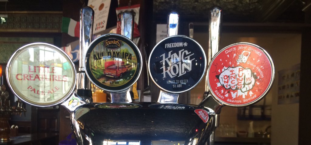 TheCocksMoseley's tweet photo. Check out our #guestrange this week!! Little Creatures #paleale @FreedomBrewery @tinyrebelbrewco @foundersbrewing 🍻 https://t.co/JrUXpDj7jB
